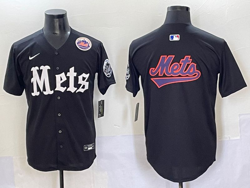 Men 2025 New York Mets Blank Black Five generations Joint Name Nike MLB Jersey style 14